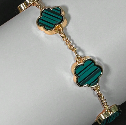 Bracelet Fleur Ébène - Vert